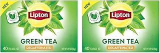 Lipton Decaffeinated Green Tea Bags, Unsweetened Teabags for Decaf Hot Tea or Decaf Iced Tea with Flavonoids, 40 Total Tea...
