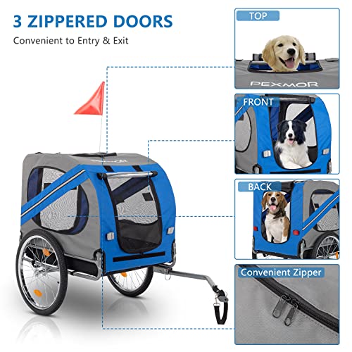 Pexmor Dog Bike Trailer, Folding Bike Trailer For Dogs, Pet Trailer Cart For Bicycle thumb #3