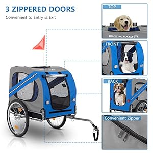 PEXMOR-Dog-Bike-TrailerDog-Trailer-Pet-Cart-for-Bicycle-wUniversal-Hitch-Folding-Bike-Wagon-Cargo-Carrier-for-Dog-wQuick-Release-20-Wheels-3-Entrances - Cucciolini Doodles   PEXMOR-Dog-Bike-TrailerDog-Trailer-Pet-Cart-for-Bicycle-wUniversal-Hitch-Folding-Bike-Wagon-Cargo-Carrier-for-Dog-wQuick-Release-20-Wheels-3-Entrances