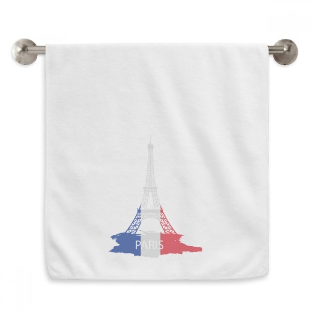 Serviette de toilette Paris France motif Tour Eiffel essuie-mains blanc doux