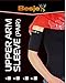 Besjex Compression Upper Arm Sleeve (1 Pair) for Comfort & High Performance in Sports Unisex - Great for Cycling, Running,Basketball, Baseball Volleyball, Crossfit & Athletics (Black, Medium )