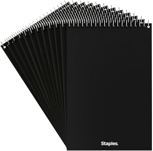 STAPLES Almohadillas Steno, 6 x 9 pulgadas, con rayas Gregg, papel verde, paquete de 12