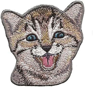 Oli and Alex A-111,Cat DIY Embroidered Sew Iron on Patch Child's Patch 3.15" by 3.04"(8. 0X 7.7 cm)