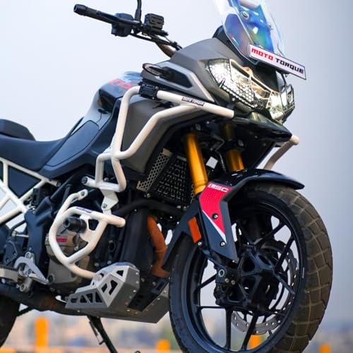 Image of Moto Torque Stallion Pro Crash Guard Fit for Apache RTX 300 (White) - Upper & Lower Crash Guard with Sliders