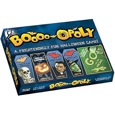 Late for the Sky Boooo-opoly Spooky Family Board Game, Halloween Party Fun for Kids & Adults, Ages 8+, 26 Players, Ghost-Themed Property Trading Game