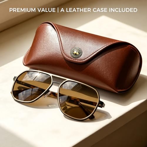 Image of SUNGAIT Polygon Aviator Sunglasses for Men Polarized Trendy Square Sun Glasses Retro Pilot Shades UV Protection