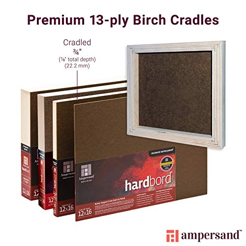 Image of Ampersand Museum Series Hardbord for Painting and Mounting, 3 /4 Inch Depth Cradle, 11X14 Inch (AMHBC11)