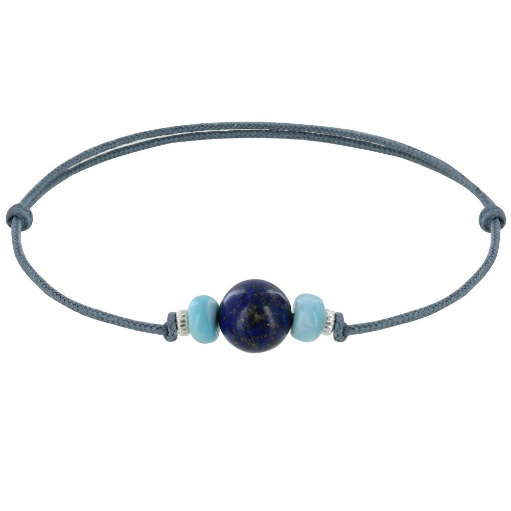 Bracelet lapis lazuli et larimar un symbole de sérénité en argent 925