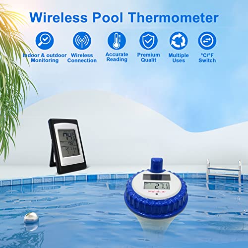 Pool Thermometer, Wireless Floating Easy Read, Solar Remote Digital Outdoor Floating Thermometers For Swimming Pool, Bath Water, And Hot Tubs #TOP1