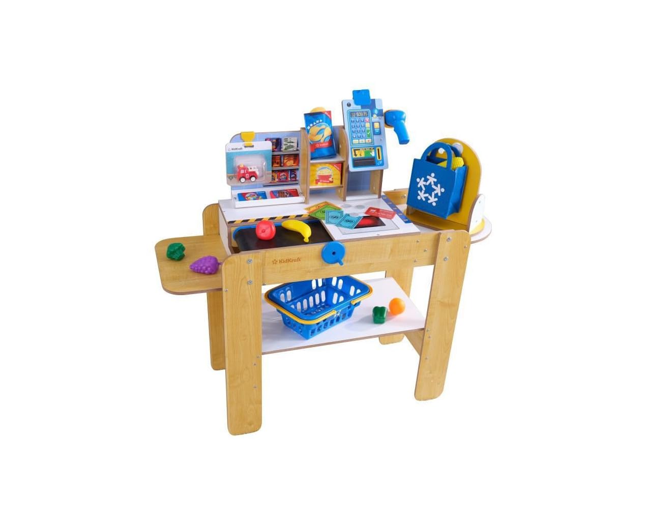 Caja de supermercado de madera Kidkraft con caja registradora y 30 accesorios incluidos - Cocina comercial de madera