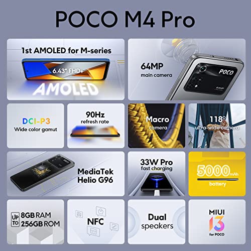POCO M4 Pro 6,43" Android 11, 128GB, 5000mAh, Dubbel SIM, Svart