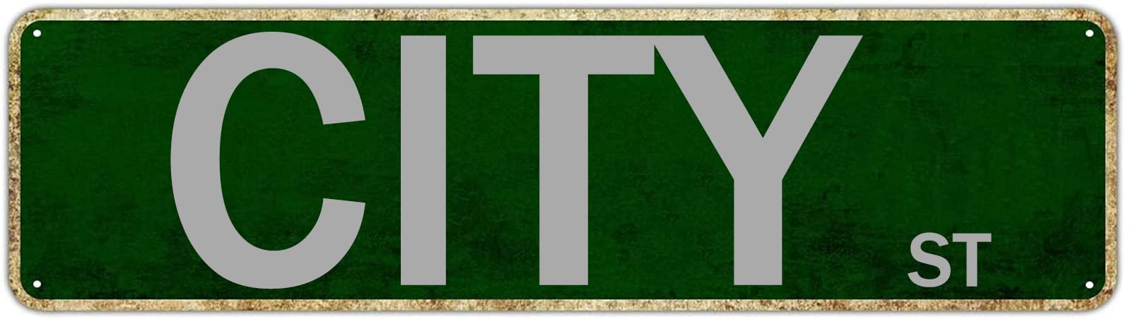 City St Retro Tin Signs Aluminum Metal Sign Gift for Home Kitchen Outdoor Garden Yard Wall Porch Decor 4x16 Inch
