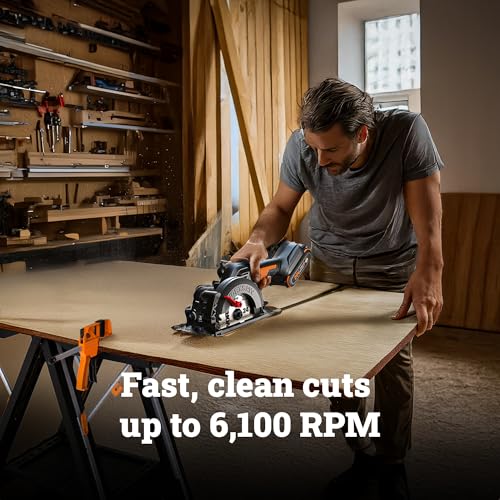 Worx WX531L.9 20V Power Share WORXSAW 4.5" Cordless Compact Circular Saw (Tool Only) - Image 3