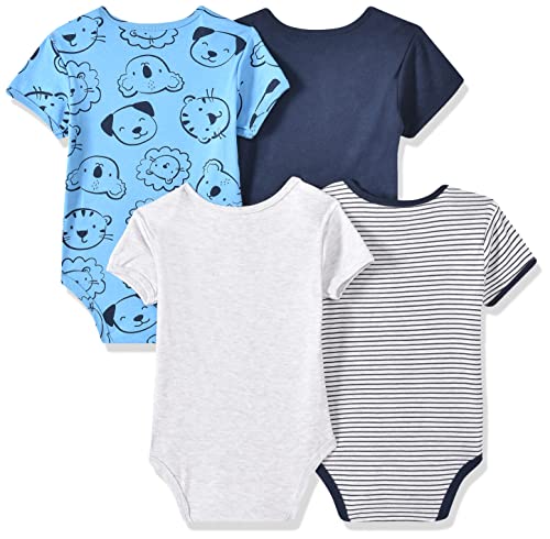 Image of Max Baby boys Printed Anti-Bacterial Bodysuit - Pack of 4