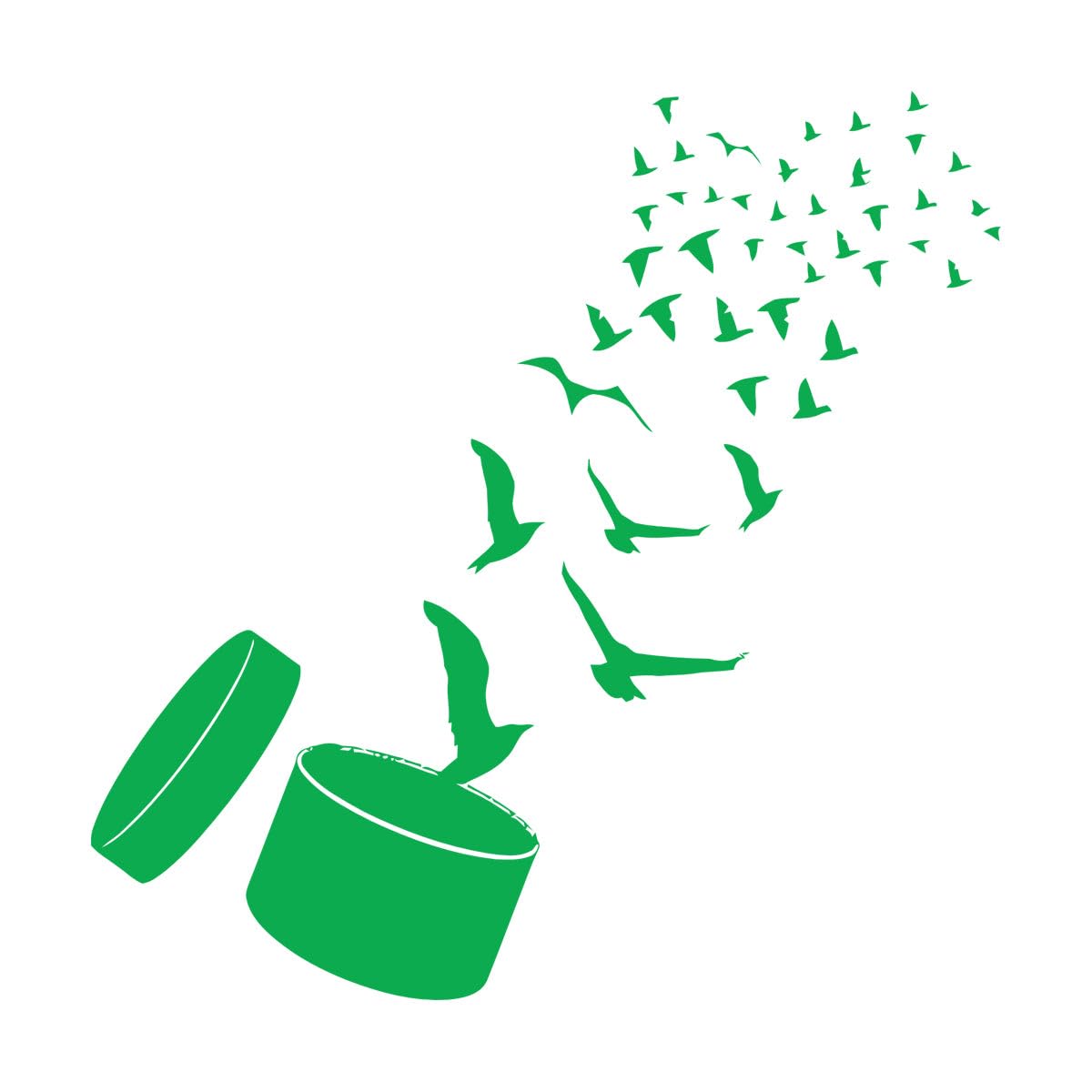 Wall Decals Paster Paper Birds Freedom Man Natural Animals South 54x55.4cm Waterproof Large Green — image 1