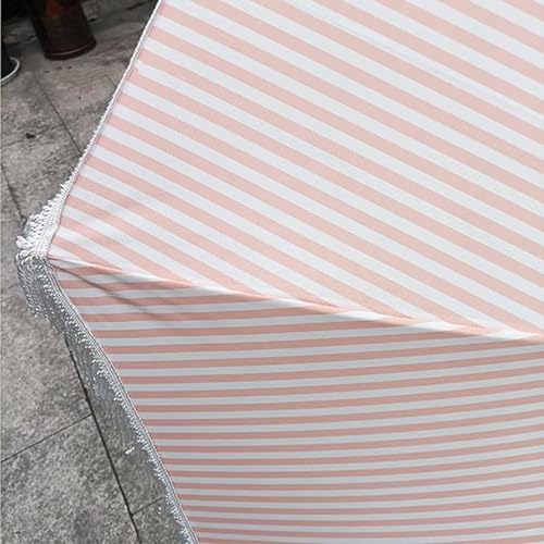 Sombrilla de rayas rosas y tejido de alta protección con borlas retro 4