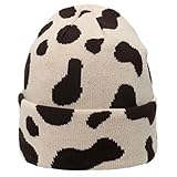 IHAUIUE Animal Print Beanie Hat Knitted Cuffed Skull Cap Double Layer Watch Hats for Women, Men,...