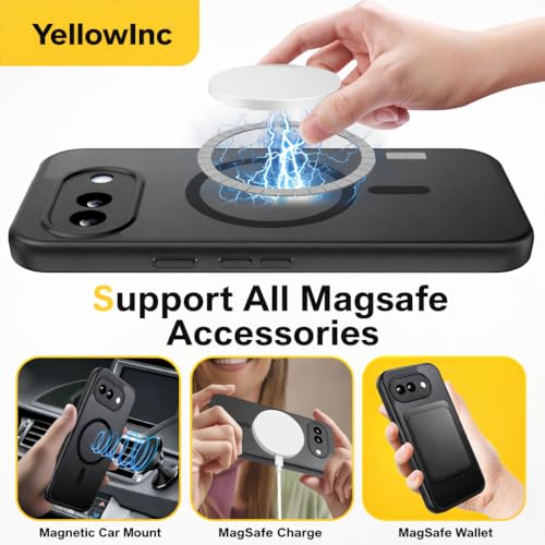 Image of Translucent Case Cover for Google Pixel 10A, Aero-Space Grade Protection Cover(Frosted Black with MagSafe, Google Pixel 10a)