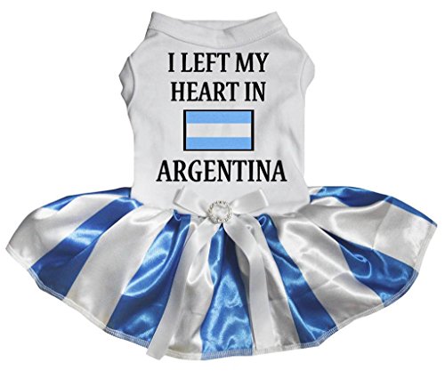 Vêtements chiot robe bleu blanc style Argentine petit chien mode - 2