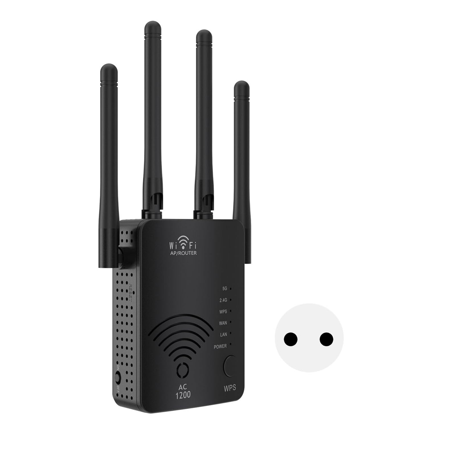 Router Wireless 5G Dual Band 1200M - Velocità 300 Mbps 4 Modalità Operative e 4 Antenne ad Alto Guadagno - Supporta Protocolli di Sicurezza WEP WPA WPA2 - Spina EU 100-240V