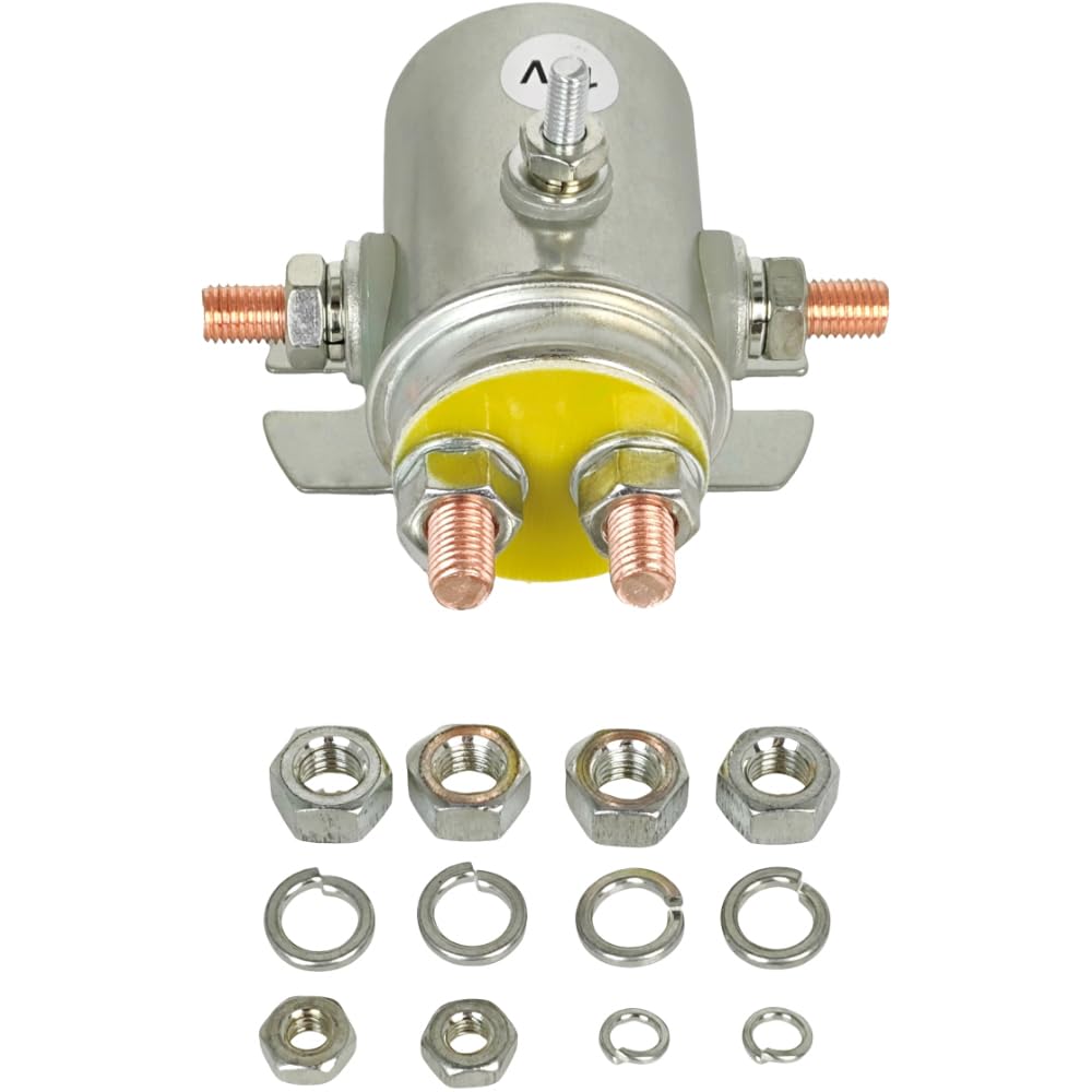 XYZIL Interruttore relè solenoide a 5 terminali 12 V 440003 440110 24401-01 compatibile con Prestolite Ramsey Winch Golf Cart Motor Continuous SPDT SBD4201D 15-301 15-338 Compatibile con Warn