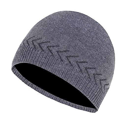 BUTITNOW XXL Brimless Beanie Hats,Large Knitted Trawler Skull Cap,Winter Stretchy Docker Cap,Warm Rolled Cuff Harbour Hat