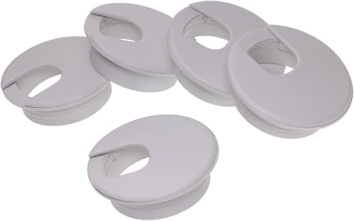 Miniatura 6 de Mini Skater Ojales de escritorio de plástico de 2 pulgadas, 10 unidades, para cables de alambre, gestión flexible, ligero, ajustable, organizador de