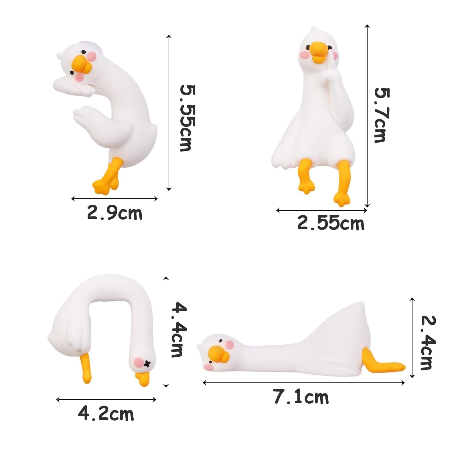 4 mini statuette d'oca per ufficio, decorazione da scrivania, divertenti gadget da ufficio, decorazione per scrivania, TV, piccoli animali, regali per colleghi