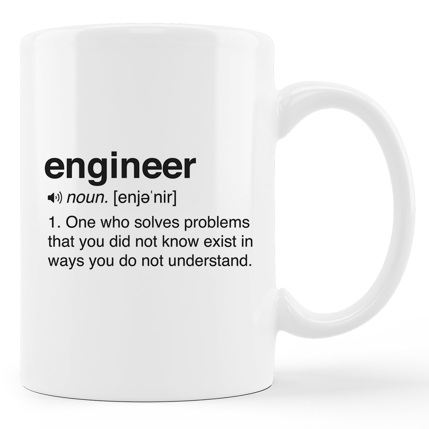 Engineer Definition Coffee Mug - Software & Civil Engineer Gift, 11 oz Ceramic Coffee Mug