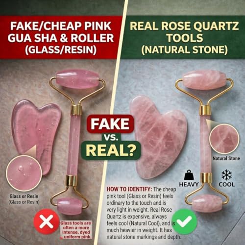Image of Grade A+ Rose Quartz Roller & Gua Sha Set-Natural Love Stone for Anti-Aging, Wrinkle Reduction, Puffiness Relief, Jade Facial Massager, Beauty Glowing Skincare Gift Tool (Light Pink)