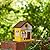 Glitzhome Birdhouses for Outdoors,Solid Wood Hanging Bird Houses for Outside, 9.5" H Modern General Store Decorative Pet Cottage Outdoor Garden Birdhouse for Outdoor Patio,Yellow