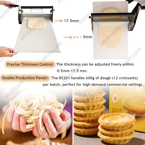 Equipo de panadería comercial plegable, laminadora de masa manual para panadería, pizza y cruasanes, grosor ajustable