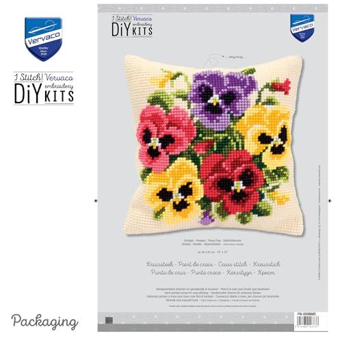 Coussin point de croix pour une décoration de salon fleurie et chaleureuse