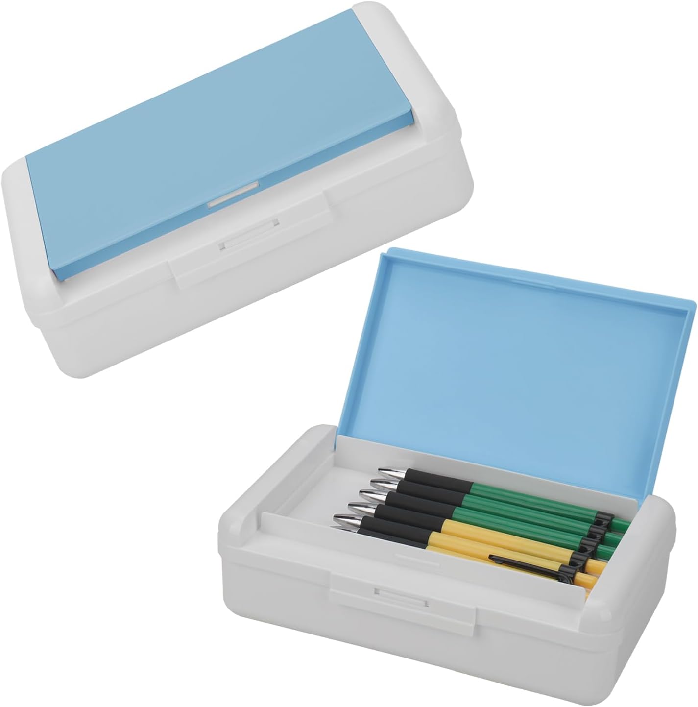 HXGNLOMD Pencil Box, Double Layer Large Capacity Pencil