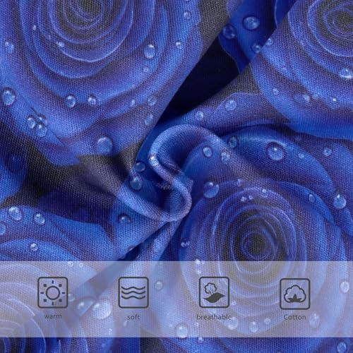 Deep Blue Rose Water Droplets Cute Panties Girl Toddler Underwear Floral Cotton Fancy Briefs Underpants 2t3