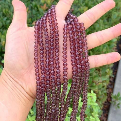 Image of 500pcs Czech Faceted Rondelle Crystal Glass Beads 6mm Bulk Burgundy Red