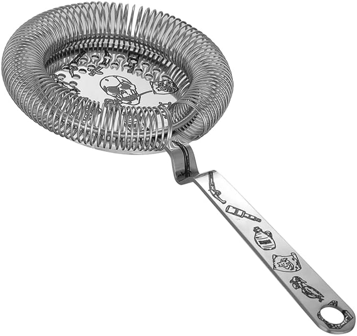 Miniatura 6 de Juego de coctelera  Kit de accesorios de barra de 5 piezas con agitador Boston pesado, colador, jigger, cuchara mezcladora con patrón de rosa de