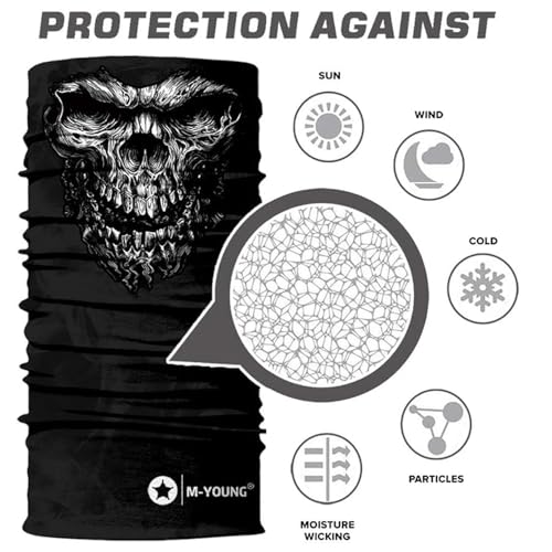 Image of Skull Face Mask Bandanas, Neck Gaiter, Headwear, Magic Scarf, Headband for dust Sun Wind