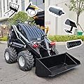 Mini Track Skid Steer Loader with Bucket, Hydraulic Compact Loader for Construction and Landscaping, Multipurpose Mini Excavator Loader for Material Handling and Excavation