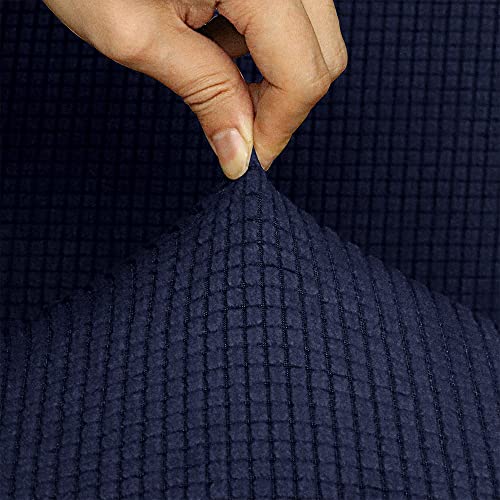 Niditw Set Of 1 Royal Blue Stretch Jacquard Armchair Slipcover Mid Century Modern Accent Chair Cover Curved Back Chair Protector For Bedroom Living Room (Royal Blue, 1Pc) #TOP3