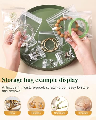 Image of 24Pcs PVC Jewelry Pouches Clear Zipper Bags Mini Transparent Plastic Portable Dustproof Bracelet Storage Bag Anti Oxidizing Earrings for Storage Jewelry Packing Bags (7x6 cm) (24 Pack)