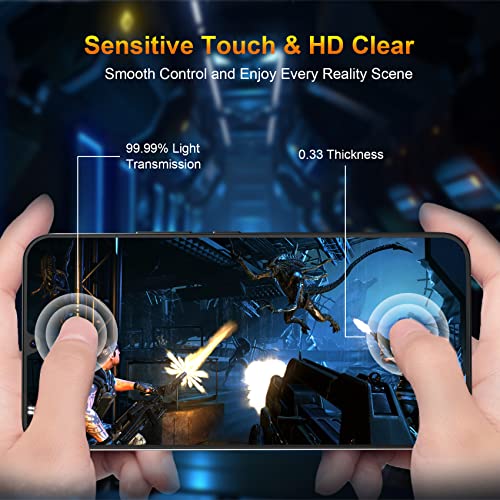 Image of QsmQam 3 Pack Screen Protector for Samsung Galaxy A34 5G + 3 Pack Camera Lens Protector, Ultra HD Tempered Glass, 9H Hardness, Anti Scratch, Easy Installation - Case Friendly
