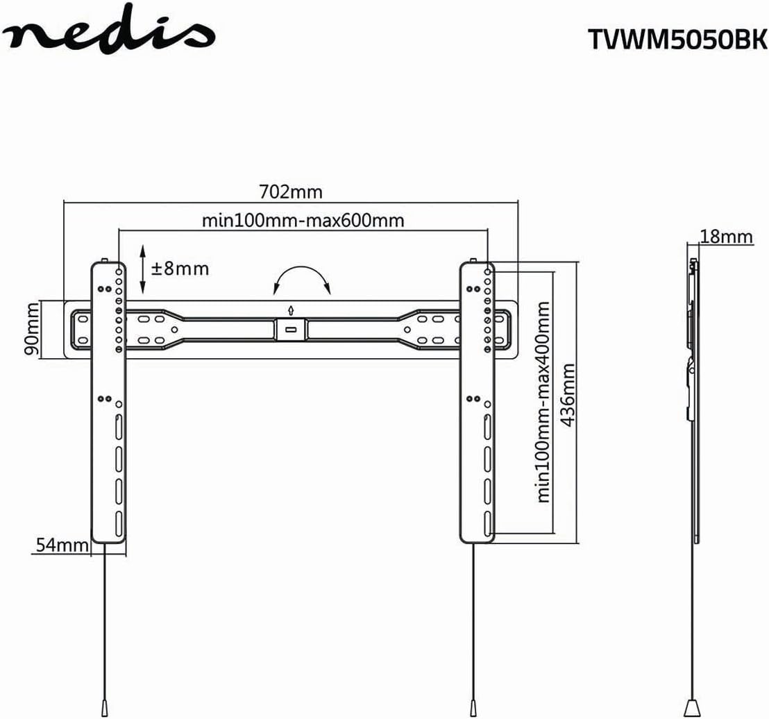 Nedis Fixed Wall Mount for TV 37"-70" Up to 35 K