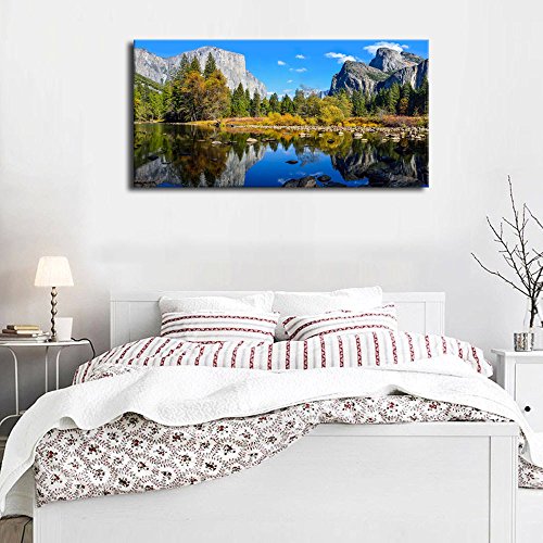 Yearainn Canvas Wall Art Lake Mountain Picture For Bedroom Living Room Decorations Yosemite National Park Canvas Artwork Landscape Nature Pictures For Office Home Wall Decor 20 Inch X 40 Inch Framed Ready To Hang thumb #2