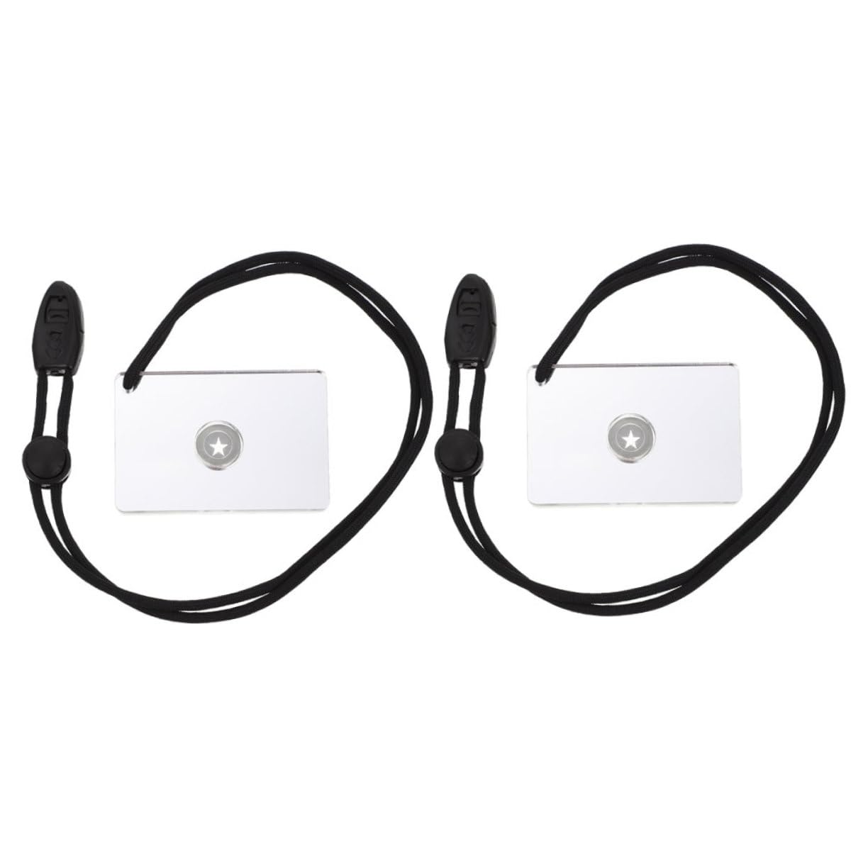 Hemoton 2Pcs Survival Mirror Outdoor Reflective Mirror for Camping Hiking and Emergency Use Lightweight Design with Lanyard for Easy Carrying and Direction