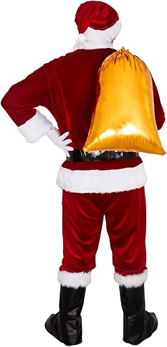 Miniatura 4 de Disfraz de Papá Noel para hombres adultos, traje de franela de lujo, 9 unidades