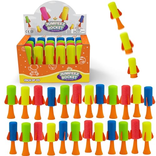ipidipi toys jumpeez jumping rocket poppers  24-pack spring launcher toys for kids  halloween toys for trick or treat halloween goodie bag stuffers birthday party favors for boys amp girls