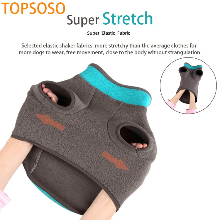 Hundesweatshirt Stretch Fleece Mantel Warme Hundejacke Pullover für kleine und mittlere Hunde Haustier Winterkleidung für drinnen und draußen tragen, Grün, M