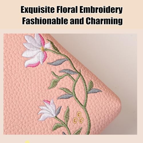 Indefinitet Women Sling Cross-Body Wallet with Mobile Cell Phone Holder, Declrationun Embroidered Leather Crossbody Purse3