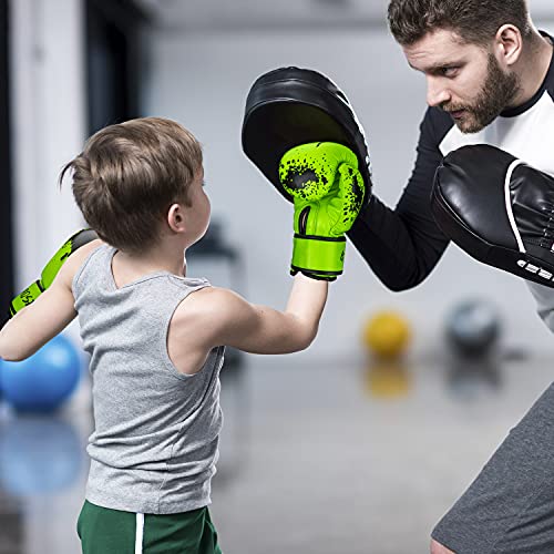 Kids Boxing Glove 6Oz 8Oz, Youth, Boys And Girls Training Sparring Gloves For Punching Bag, Kickboxing, Muay Thai, Mma, Ufc, Gift For Age 6-15 Years (Green, 6 Oz (45-80 Lbs)) #TOP5